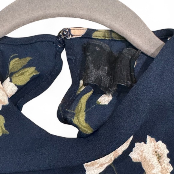 Reformation Blue Finch Floral Mini Long Sleeve Dress Cottagecore Coquette Size 0 - Picture 6 of 7